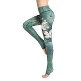 Printed Long Women Yoga Leggings High Waist Tummy Control Over The Heel - MeLegs