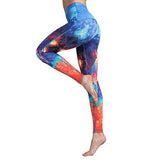 Printed Long Women Yoga Leggings High Waist Tummy Control Over The Heel - MeLegs