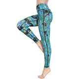 Printed Long Women Yoga Leggings High Waist Tummy Control Over The Heel - MeLegs