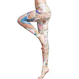 Printed Long Women Yoga Leggings High Waist Tummy Control Over The Heel - MeLegs