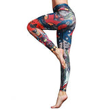 Printed Long Women Yoga Leggings High Waist Tummy Control Over The Heel - MeLegs