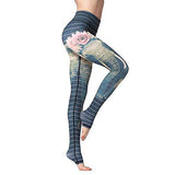 Printed Long Women Yoga Leggings High Waist Tummy Control Over The Heel - MeLegs