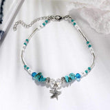 Boho Crystal Starfish Anklet Ankle Bracelet - MeLegs