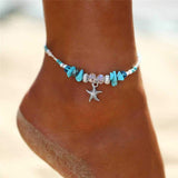 Boho Crystal Starfish Anklet Ankle Bracelet - MeLegs